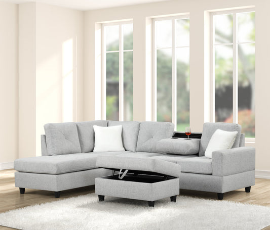 Gray Reversible Sectional, FREE Same Day Delivery